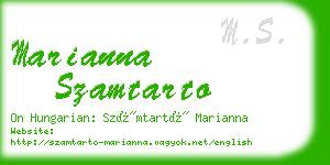 marianna szamtarto business card